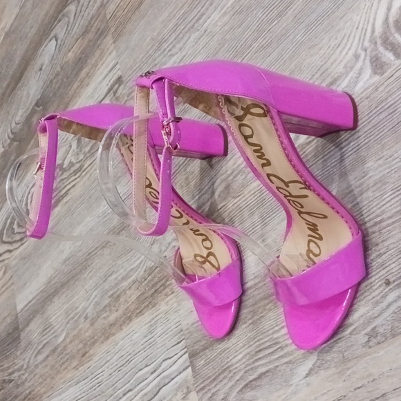 Sam Edelman Shoes - Sam Edelman Hot Pink Patent Block Heel Sandals